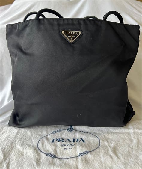 black tote bag prada|prada nylon tote bag price.